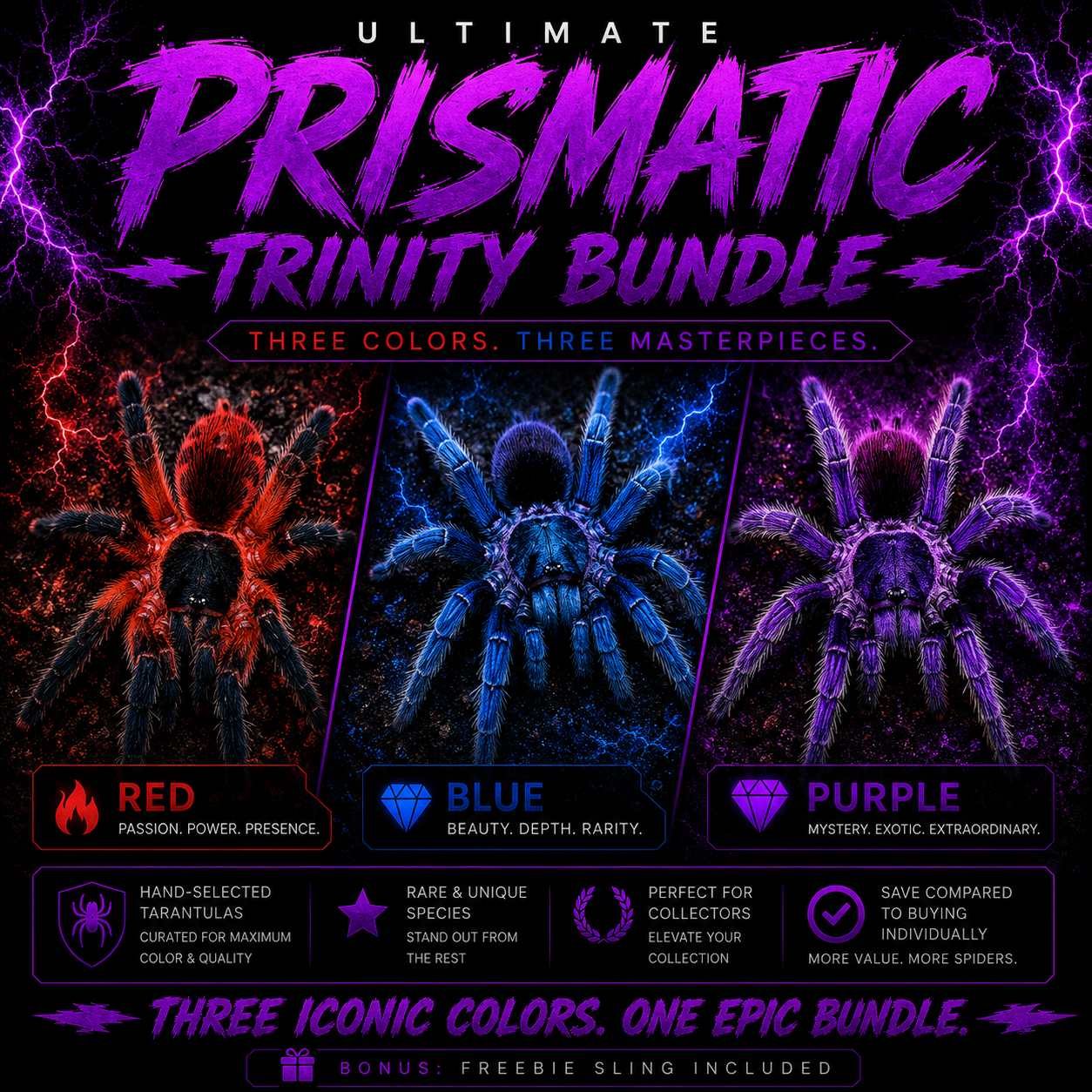 💙 ♥️ 💜 Prismatic Trinity Bundle - (The Three Colors All Collector’s Chase)